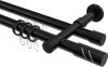 10224226-1029 Rundrohr-Innenlauf Gardinenstange Aluminium / Metall 20 mm Ø 2-läufig PRESTIGE - Zoena Schwarz