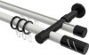 10224226-XX3229 Rundrohr-Innenlauf Gardinenstange Aluminium / Metall 20 mm Ø 2-läufig PRESTIGE - Zoena Weiß / Schwarz