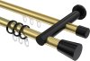 10224612-103829 Rundrohr-Innenlauf Gardinenstange Aluminium / Metall 20 mm Ø 2-läufig PLATON - Sitra Messing-Optik / Schwarz