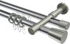 10224626-101239 Rundrohr-Innenlauf Gardinenstange Aluminium / Metall 20 mm Ø 2-läufig PRESTIGE - Sitra Chrom / Edelstahl-Optik