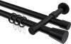 10224626-1029 Rundrohr-Innenlauf Gardinenstange Aluminium / Metall 20 mm Ø 2-läufig PRESTIGE - Sitra Schwarz