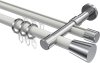 10224626-103212 Rundrohr-Innenlauf Gardinenstange Aluminium / Metall 20 mm Ø 2-läufig PRESTIGE - Sitra Weiß / Chrom