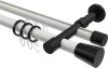 10224626-103229 Rundrohr-Innenlauf Gardinenstange Aluminium / Metall 20 mm Ø 2-läufig PRESTIGE - Sitra Weiß / Schwarz