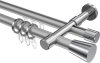 10224626-103312 Rundrohr-Innenlauf Gardinenstange Aluminium / Metall 20 mm Ø 2-läufig PRESTIGE - Sitra Silbergrau / Chrom