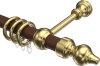 10280302-101913 Gardinenstange Holz / Kunststoff 28 mm Ø CLASSIC - Rondo Nussbaum lackiert / Messing-farbig