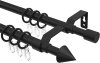 12163121-0728 Ausziehbare Gardinenstange Metall / Kunststoff 16/13 mm 2-läufig Ø HERA - Cone Schwarz