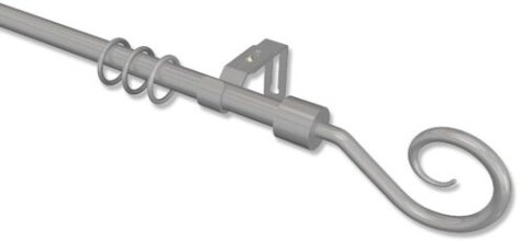 Gardinenstange Metall / Kunststoff 16 mm Ø SIMPA - Helix Silbergrau 120 cm