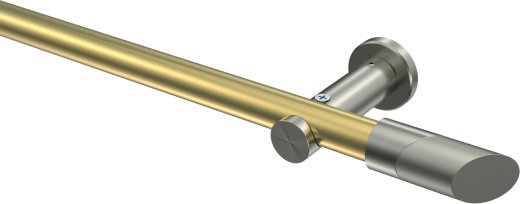Gardinenstange Messing-Optik / Edelstahl-Optik 20 mm Ø PLATON - Verano (ohne Ringe) 100 cm