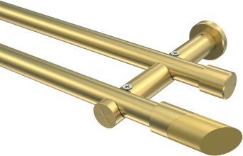 Gardinenstange Messing-Optik 20 mm Ø 2-läufig PLATON - Verano (ohne Ringe) 100 cm