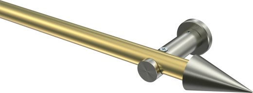 Gardinenstange Messing-Optik / Edelstahl-Optik 20 mm Ø PLATON - Savio (ohne Ringe) 100 cm