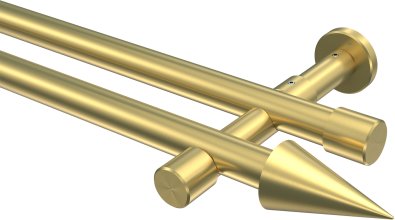 Gardinenstange Messing-Optik 20 mm Ø 2-läufig PRESTIGE - Savio (ohne Ringe) 100 cm