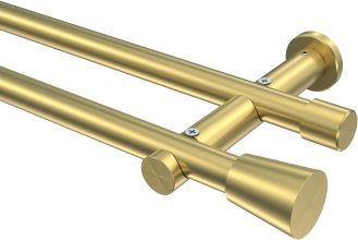 Gardinenstange Messing-Optik 20 mm Ø 2-läufig PLATON - Sitra (ohne Ringe) 100 cm