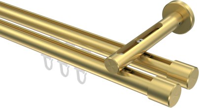 Innenlauf Gardinenstange Messing-Optik 20 mm Ø 2-läufig SITENO - Santo 100 cm