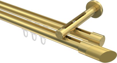 Innenlauf Gardinenstange Messing-Optik 20 mm Ø 2-läufig SITENO - Verano 100 cm