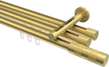 Innenlauf Gardinenstange Messing-Optik 20 mm Ø 3-läufig SITENO - Mavell 100 cm