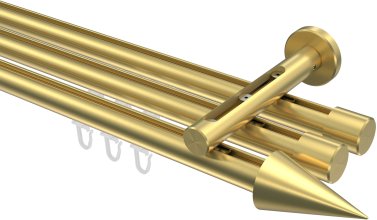 Innenlauf Gardinenstange Messing-Optik 20 mm Ø 3-läufig SITENO - Savio 100 cm