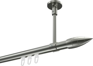 Innenlauf Gardinenstange Edelstahl-Optik 20 mm Ø SONETTE - Samanto 100 cm