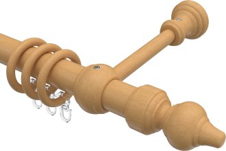 Gardinenstange Holz 28 mm Ø CLASSIC - Rondo Buche lackiert 100 cm