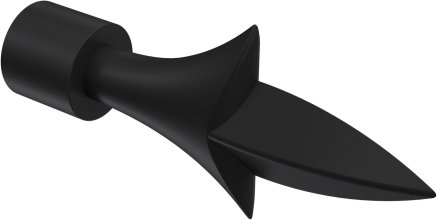 Endstücke Lily (Lilie) Schwarz für Gardinenstangen ausziehbar 16/13 mm Ø (2 Stück) 