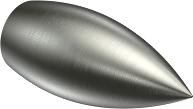 Endstücke Poveda (Flamme) Edelstahl-Optik für Gardinenstangen 16 mm Ø (2 Stück)