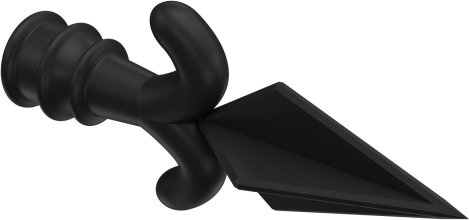 Endstücke Matteo (Pfeil) Schwarz für Gardinenstangen 16 mm Ø (2 Stück)