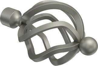 Endstücke Paolo (Schmiedekugel) Chrom matt für Gardinenstangen 16 mm Ø (2 Stück)