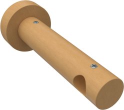 Träger Adrian Buche lackiert 1-läufig 12 cm für Gardinenstangen 16 mm Ø