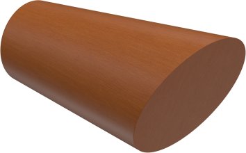 Endstücke Bero (Konus / Schräge) Kirschbaum lackiert für Gardinenstangen 20 mm Ø (2 Stück)