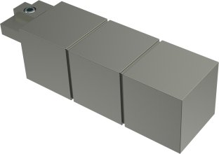 Endstücke Cubes (Rillenquader) Satin-Silber für Innenlaufstangen 20x20 mm (2 Stück) 