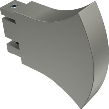 Endstücke Conex (Rundung) Edelstahl-Optik für Innenlaufstangen 14x35 mm (2 Stück)