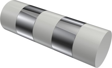 Endstücke Mavell (Zylinder) Weiß / Chrom für Gardinenstangen 20 mm Ø (2 Stück)
