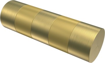 Endstücke Mavell (Zylinder) Messing-Optik / Satin-Gold für Gardinenstangen 20 mm Ø (2 Stück)