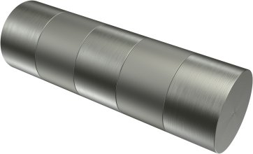 Endstücke Mavell (Zylinder) Edelstahl-Optik / Satin-Silber für Gardinenstangen 20 mm Ø (2 Stück)