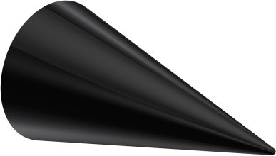 Endstücke Savio (Kegel) Schwarz für Gardinenstangen 20 mm Ø (2 Stück)