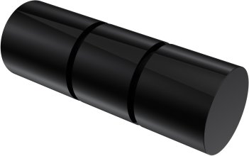 Endstücke Elanto (Rillenzylinder) Schwarz für Gardinenstangen 20 mm Ø (2 Stück)