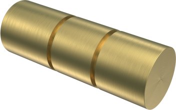 Endstücke Elanto (Rillenzylinder) Messing-Optik für Gardinenstangen 20 mm Ø (2 Stück)