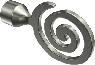 Endstücke Galaxa (Spirale) Edelstahl-Optik für Gardinenstangen 20 mm Ø (2 Stück)