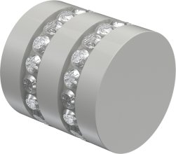 Endstücke Estana (Kappe Glitzer) Weiß für Gardinenstangen 20 mm Ø (2 Stück)