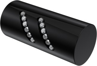 Endstücke Zoena (Zylinder Glitzer) Schwarz für Gardinenstangen 20 mm Ø (2 Stück)