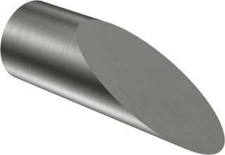 Endstücke Nevia (Schräge) Edelstahl für Gardinenstangen 20 mm Ø (2 Stück) 