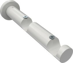 Träger Platon Weiß 2-läufig 7,5 und 14,5 cm für Gardinenstangen 20 mm Ø