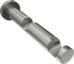 Träger Platon Edelstahl-Optik 2-läufig 7,5 und 14,5 cm für Gardinenstangen 20 mm Ø 