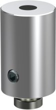 Deckenträger Sonius Chrom 1-läufig 2,5 cm für Innenlaufstangen 20 mm Ø / 14x35 mm (2 Stück)