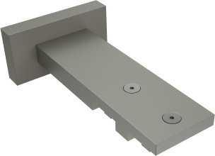 Träger Quadline Satin-Silber 2-läufig 8 und 11 cm für Innenlaufstangen 20x20 mm 