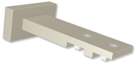 Träger Quadline Satin-Silber 2-läufig 8 und 11 cm für Innenlaufstangen 20x20 mm 