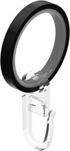 Ringe (Flachringe) mit Einlage Schwarz Typ E20 für Gardinenstangen 20 mm Ø 10 Stück