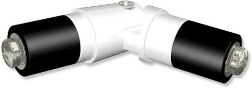Gelenkverbinder Weiß für Gardinenstangen 20 mm Ø