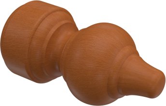 Endstücke Rondo (Rillenform) Kirschbaum lackiert für Gardinenstangen 28 mm Ø (2 Stück) 