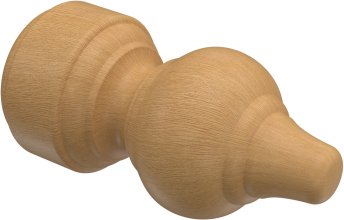 Endstücke Rondo (Rillenform) Buche lackiert für Gardinenstangen 28 mm Ø (2 Stück) 