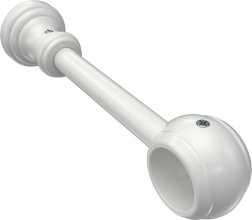 Träger Classic Weiß 1-läufig 17 cm für Gardinenstangen 28 mm Ø 